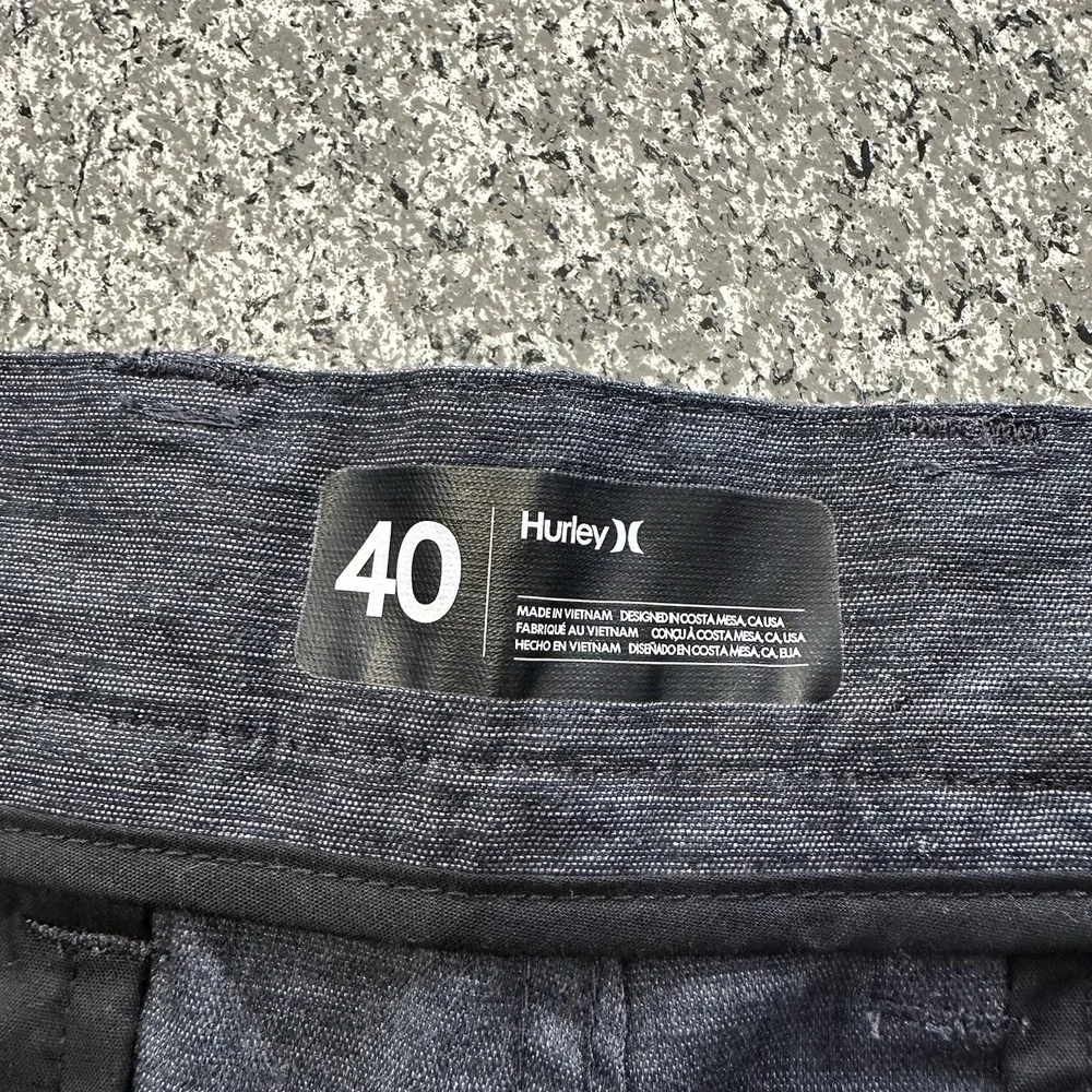 Hurley Pants Mens 40x31 Chino Tech Commuter Traveler Flat Front Straight Gray